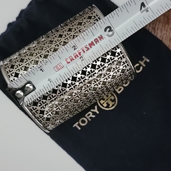 Tory Burch Intricate Silver Cuff Bracelet - Picture 8 of 12